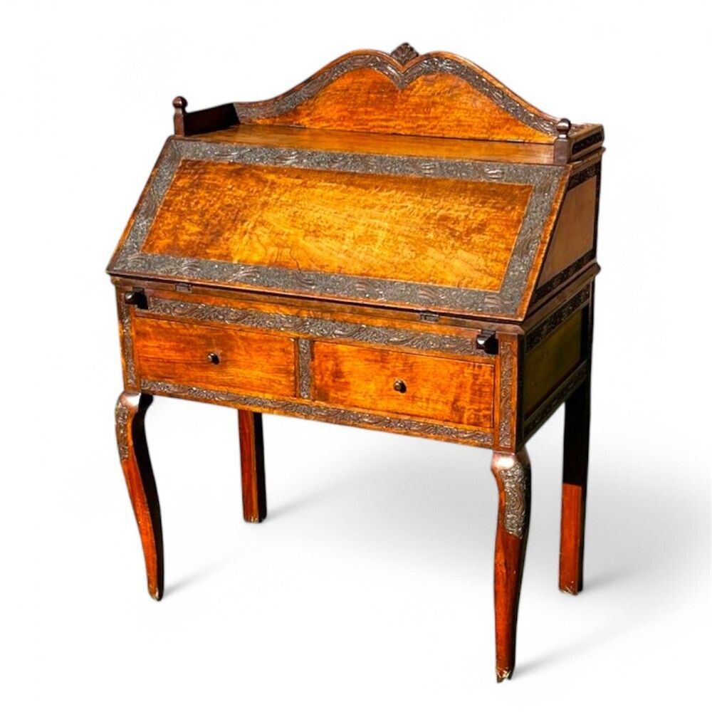19th Century Anglo Indian Hardwood Fall Front Desk