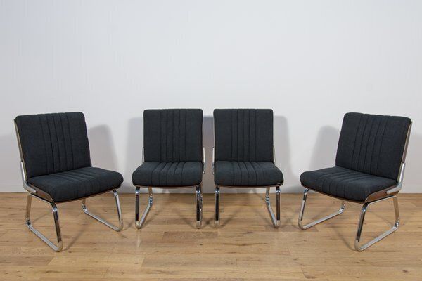Chrome And Rosewood Chairs From Gordon Russell, United Kingdom, 1970s, Set Of 4 photo furniture