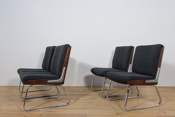Chrome And Rosewood Chairs From Gordon Russell, United Kingdom, 1970s, Set Of 4 photo vinterior