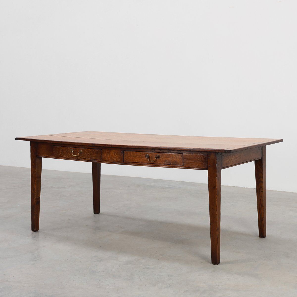French Provincial Farmhouse Table In Oak, 1800s