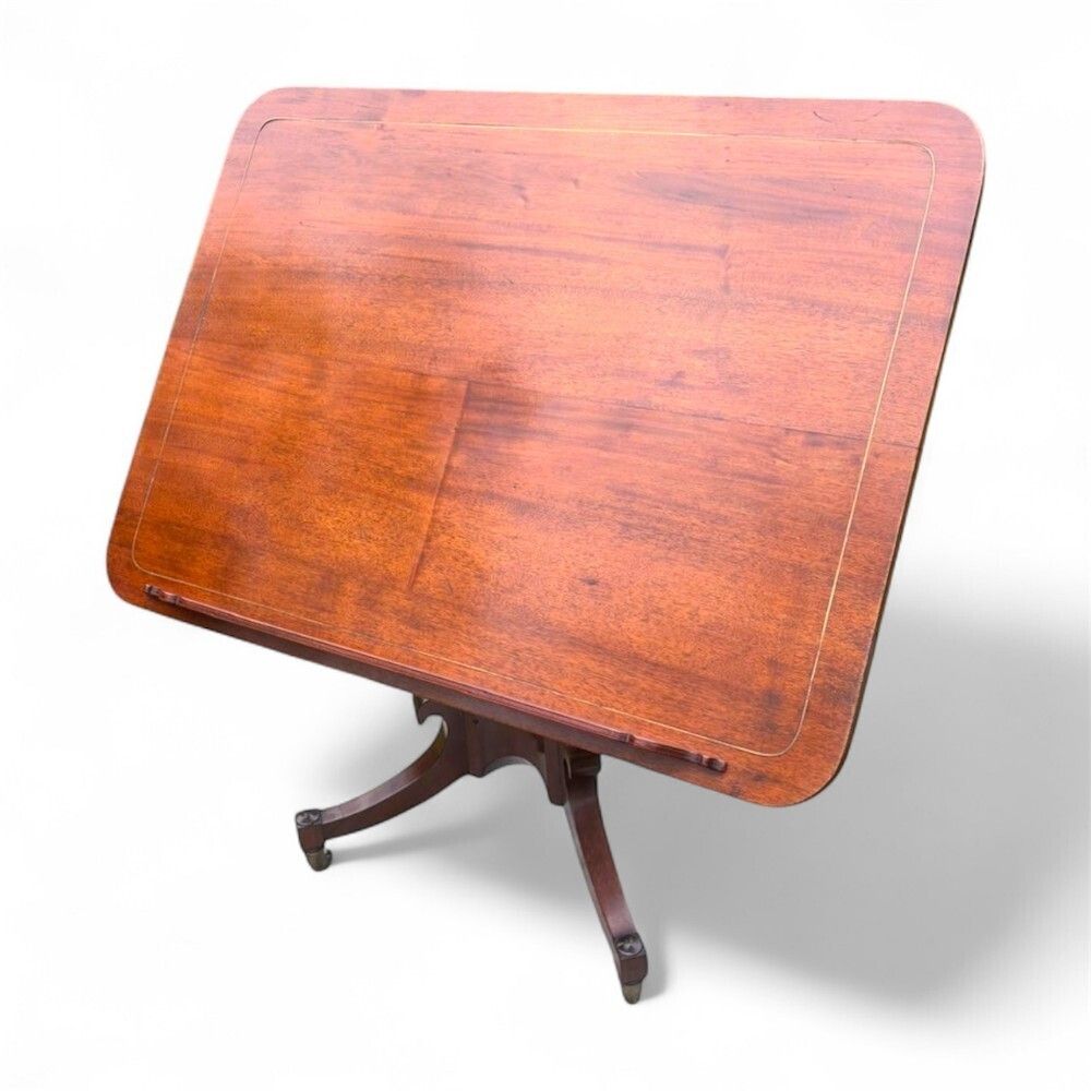 Early 19th Century Mahogany Music Table With Brass Inlay