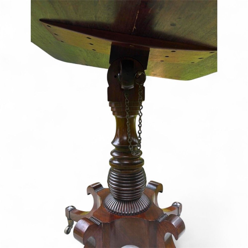 Early 19th Century Mahogany Music Table With Brass Inlay photo for sale