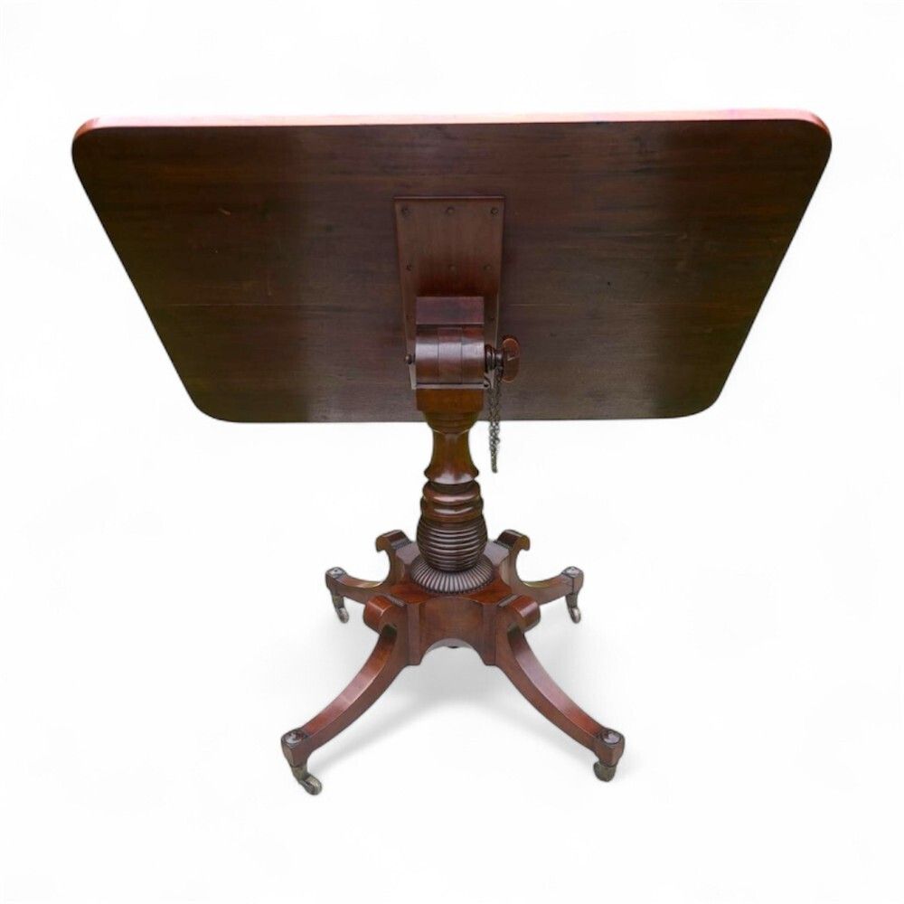 Early 19th Century Mahogany Music Table With Brass Inlay photo 1500.0