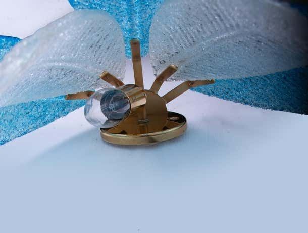 Murano Palmette Wall Sconce Aquamarine Glass & Brass By Barovier, Italy 1960s photo vinterior