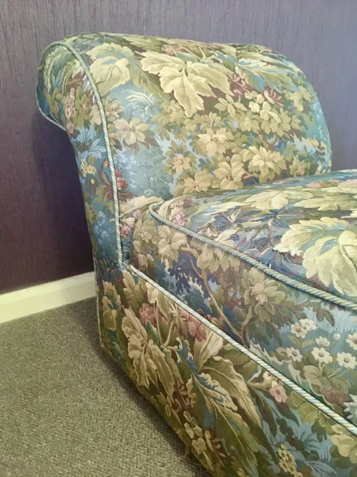 Antique Victorian Sprung Daybed Storage Chaise Ottoman In Woven Jacquard Brocade photo vinterior