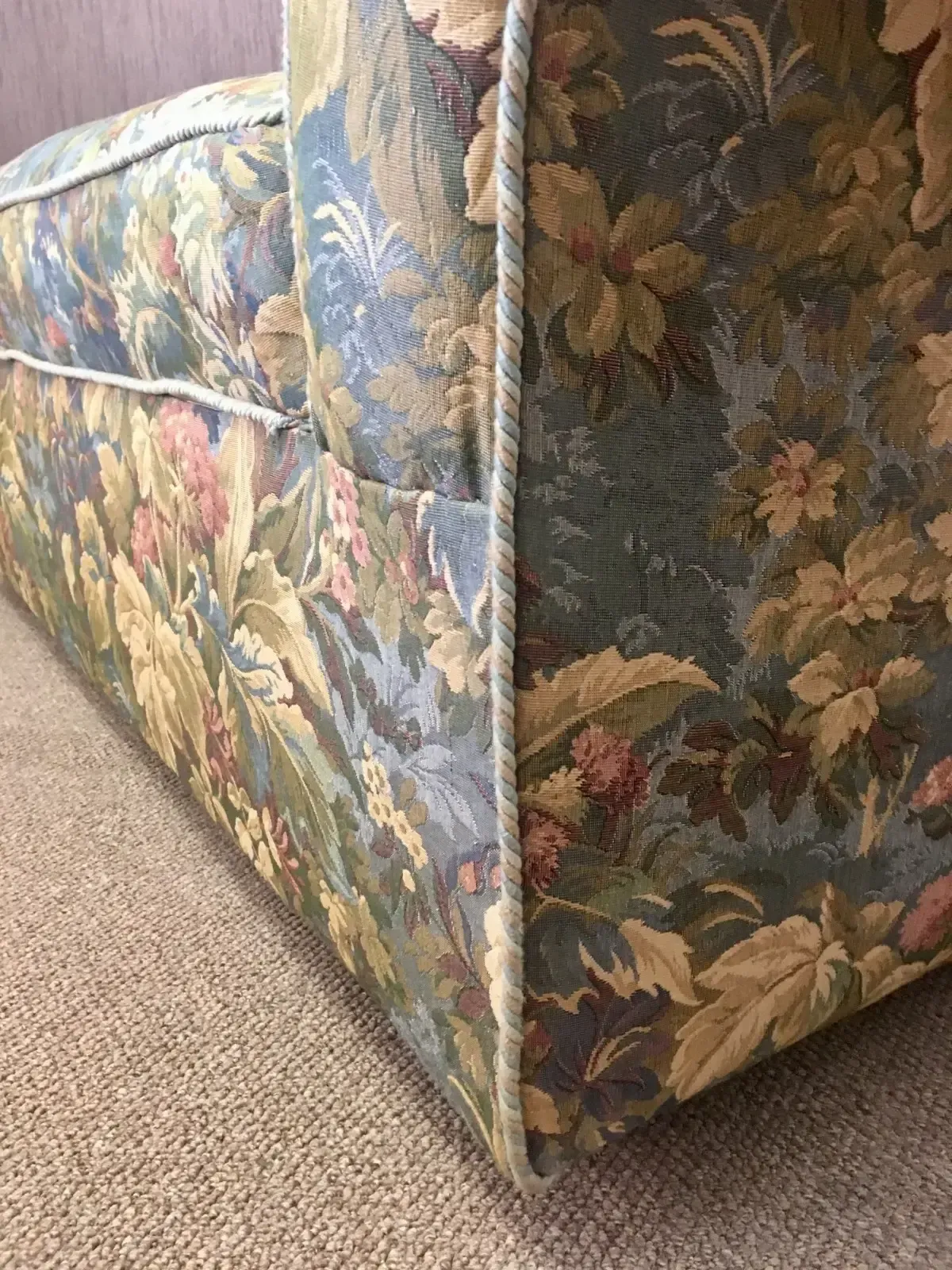 Antique Victorian Sprung Daybed Storage Chaise Ottoman In Woven Jacquard Brocade photo buy