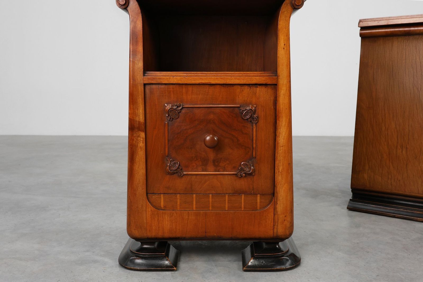 Art Deco Wooden Nightstands, Italy, 1920s, Set Of 2 photo furniture