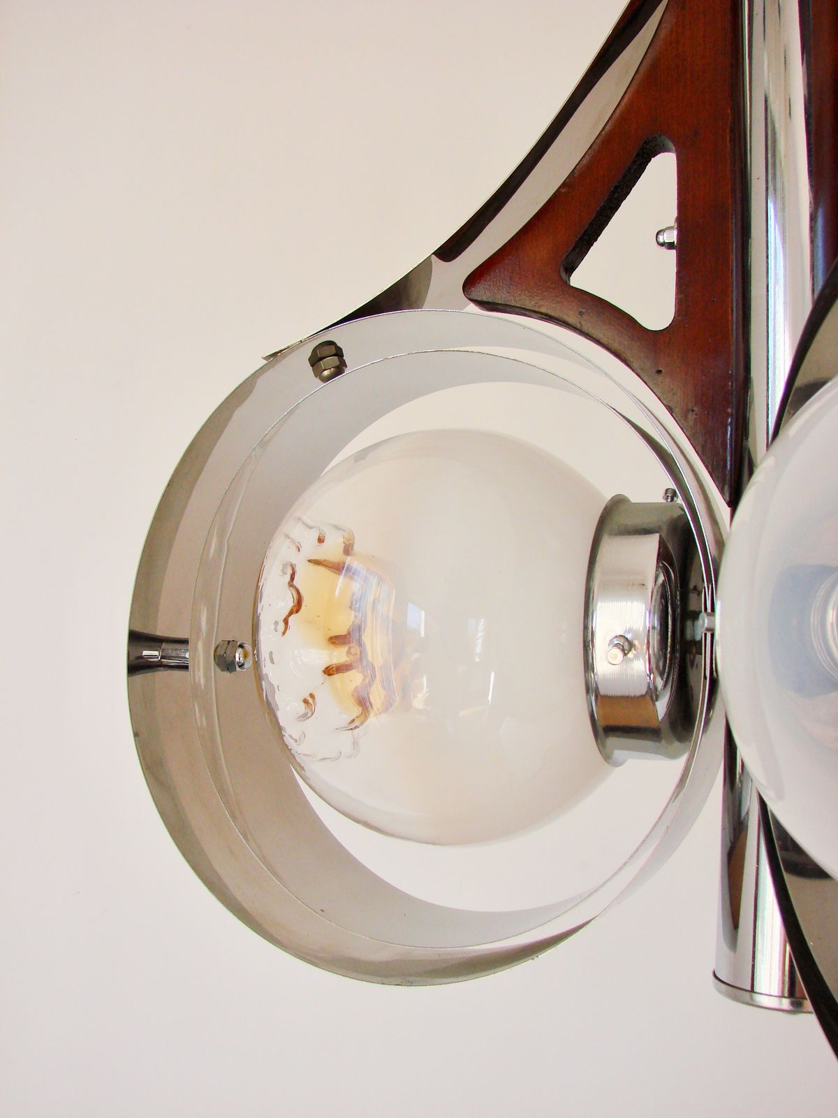 Lighting Mazzega Murano Pendant Lamp, Italy, 1970s – Chrome And Art Glass photo