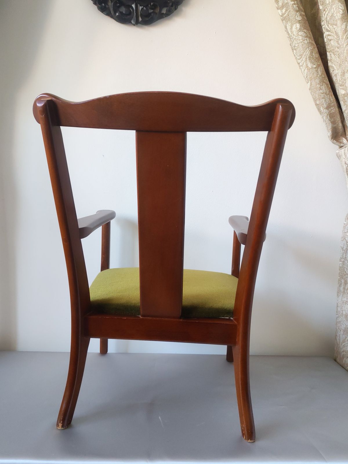 Rare Vintage Parker Knoll 'Pk 1108' Child's Armchair, Green Velvet, C.1985 photo vinterior