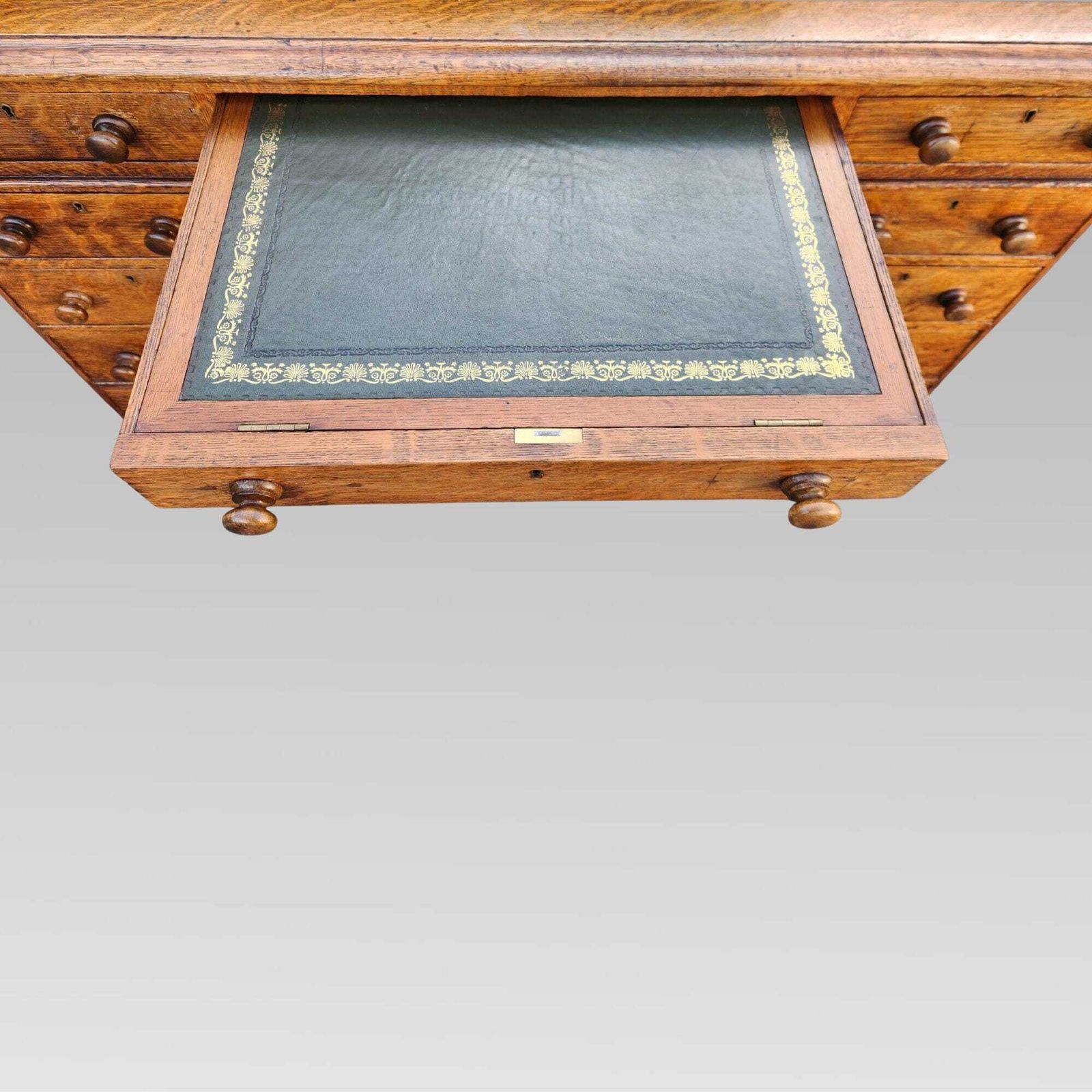 Exceptional Antique Victorian Oak Pedestal Office Partners Writing Desk photo buy