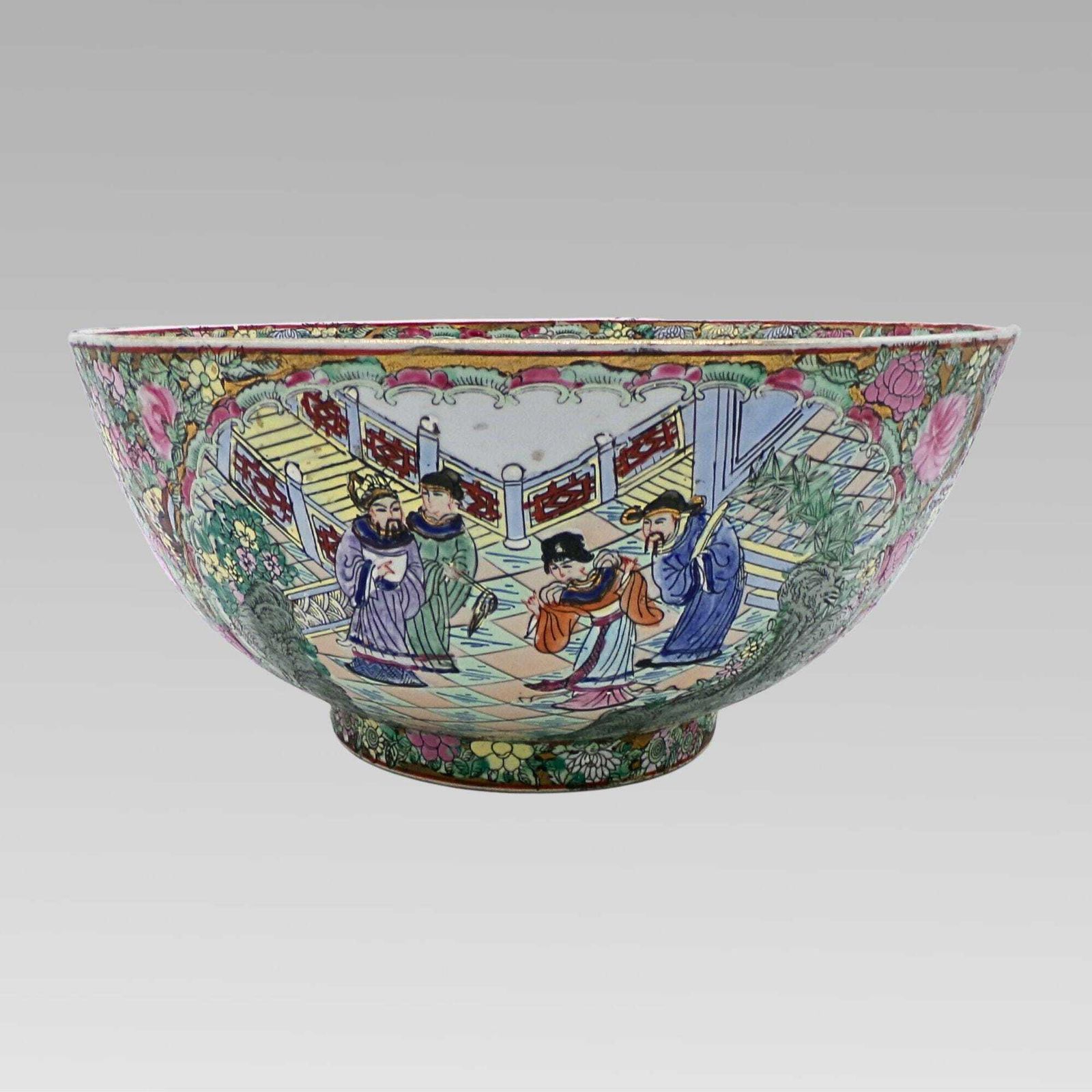 Stunning Antique Oriental Chinese Da Qing Guangxu Nian Zhi Famille Rose Bowl photo Home Decor