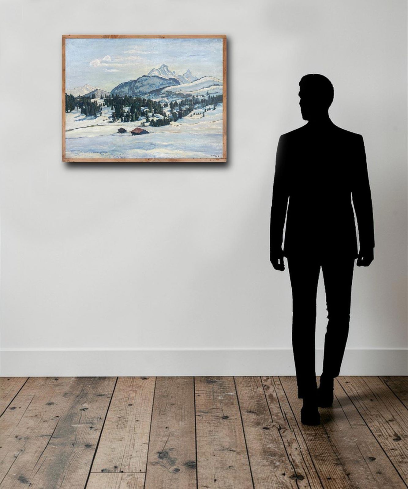 1708.0 Snowy Alpine Landscape Oil On Canvas   Harald Tillberg photo