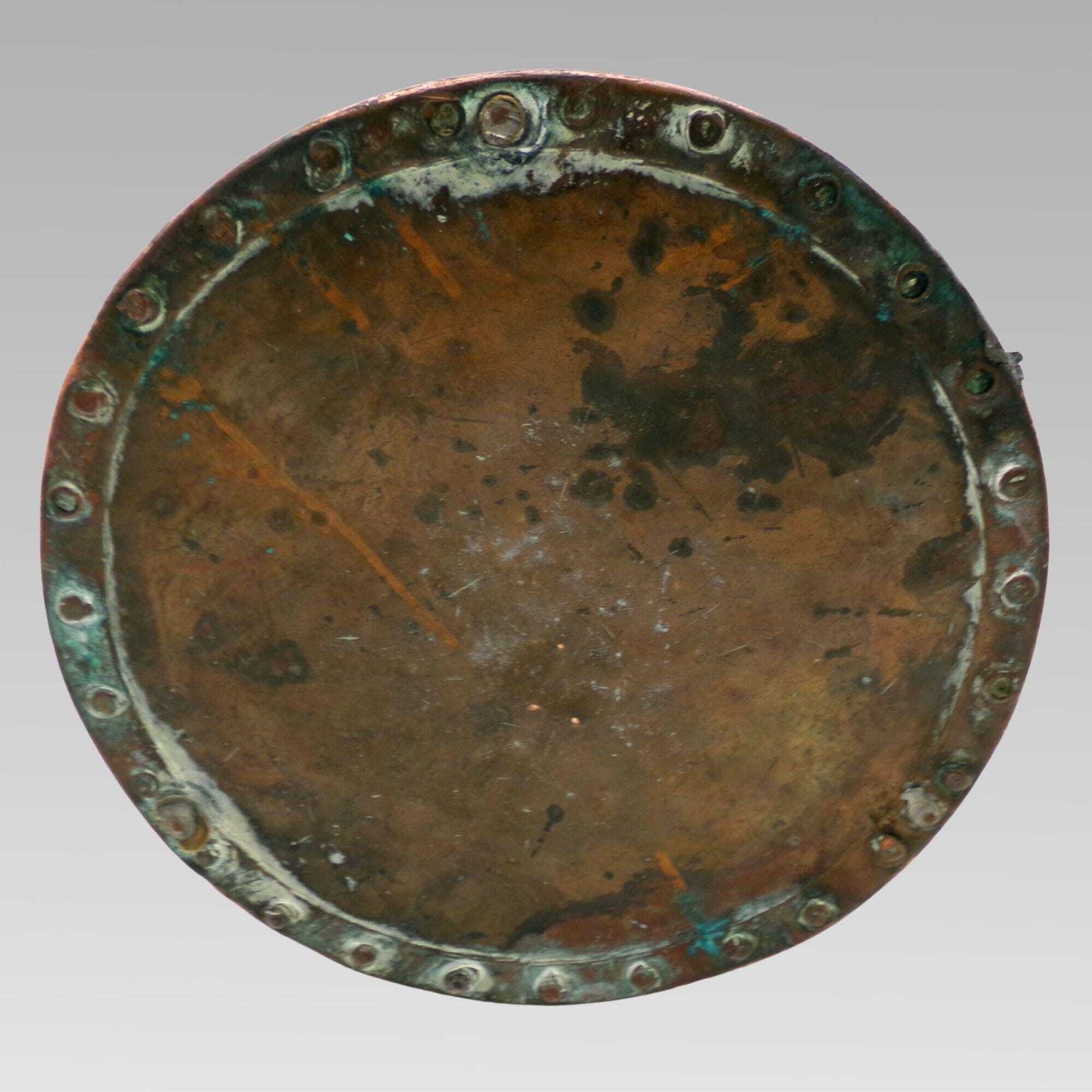 Quality Large Antique Riveted Polished Copper & Brass Coal Fireplace Log Bucket photo vinterior