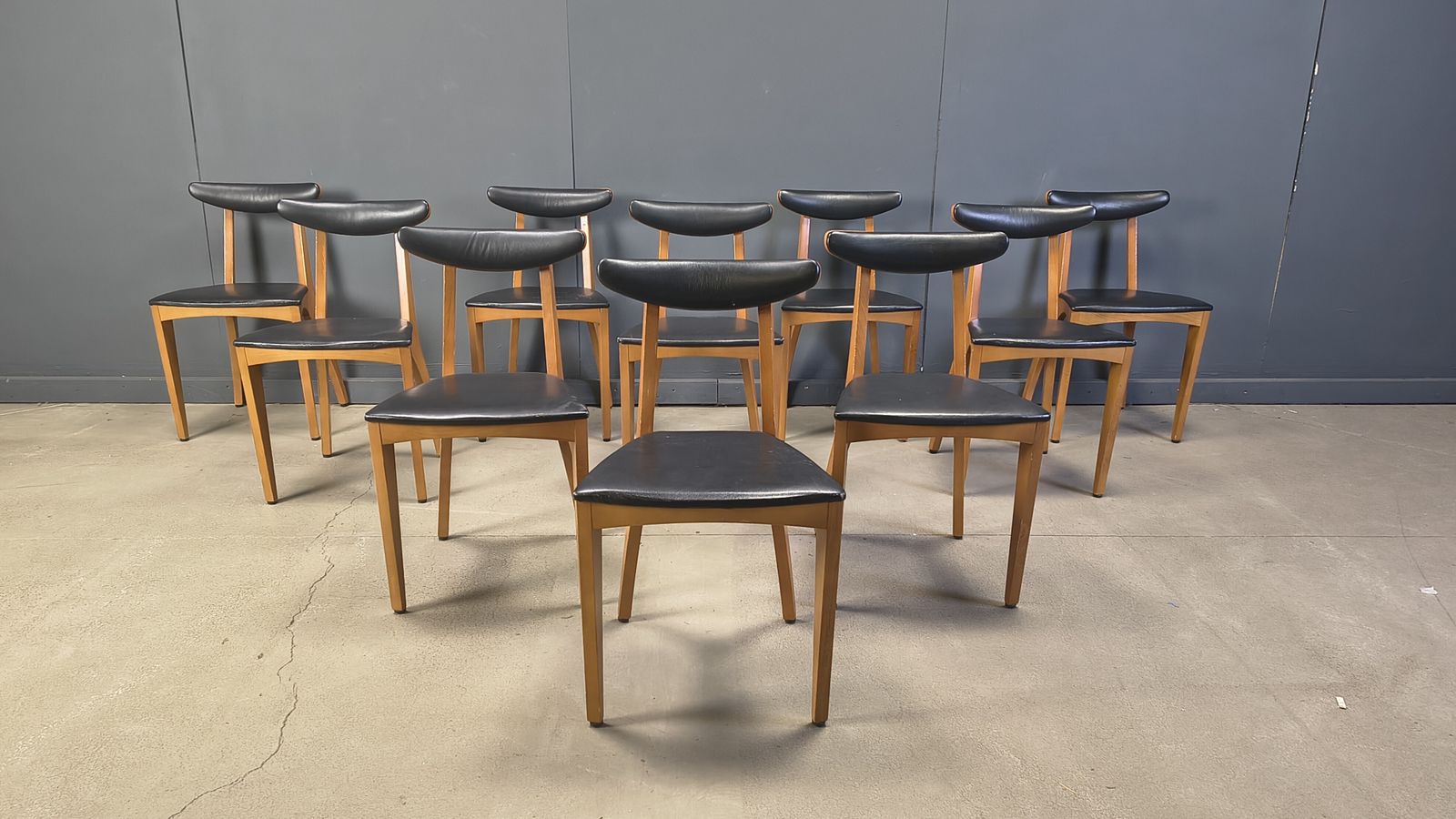 Mid Century Belgian Dining Chairs, Set Of 10, 1960s