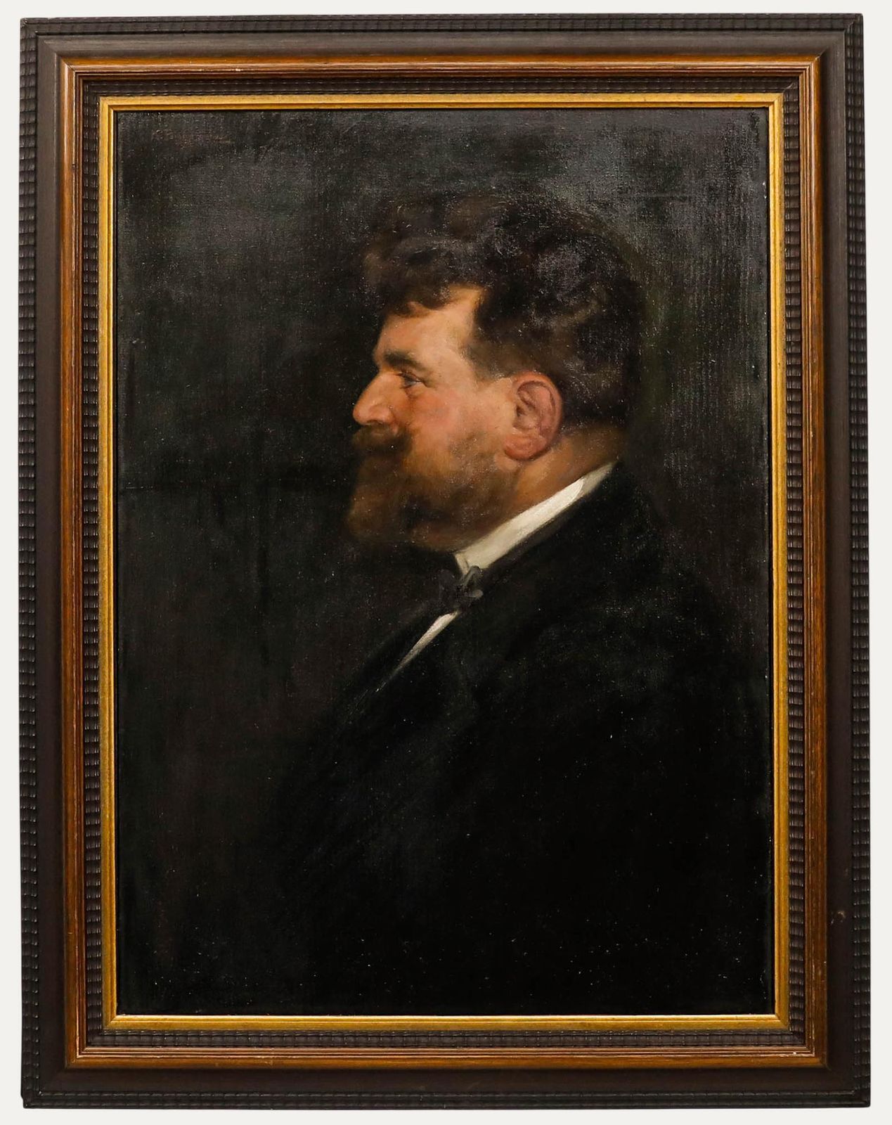 K. Pommerhanz   Framed 1911 Oil, Gentleman In Profile