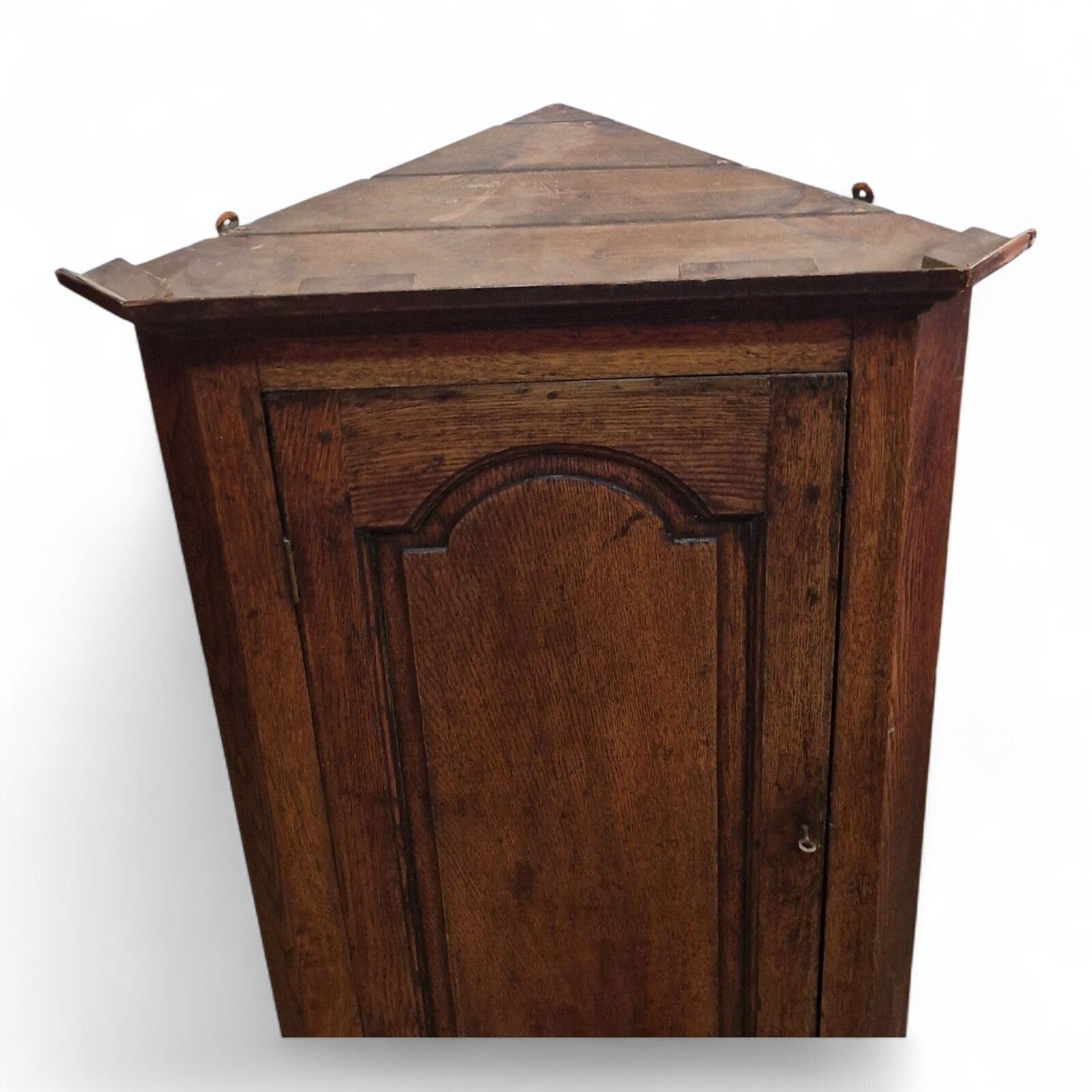 Victorian Oak Corner Cupboard Wall Mounted Antique Cabinet Rustic Farmhouse Tall photo Furniture