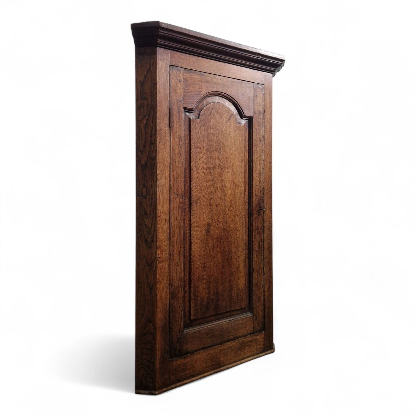photo furniture Victorian Oak Corner Cupboard Wall Mounted Antique Cabinet Rustic Farmhouse Tall