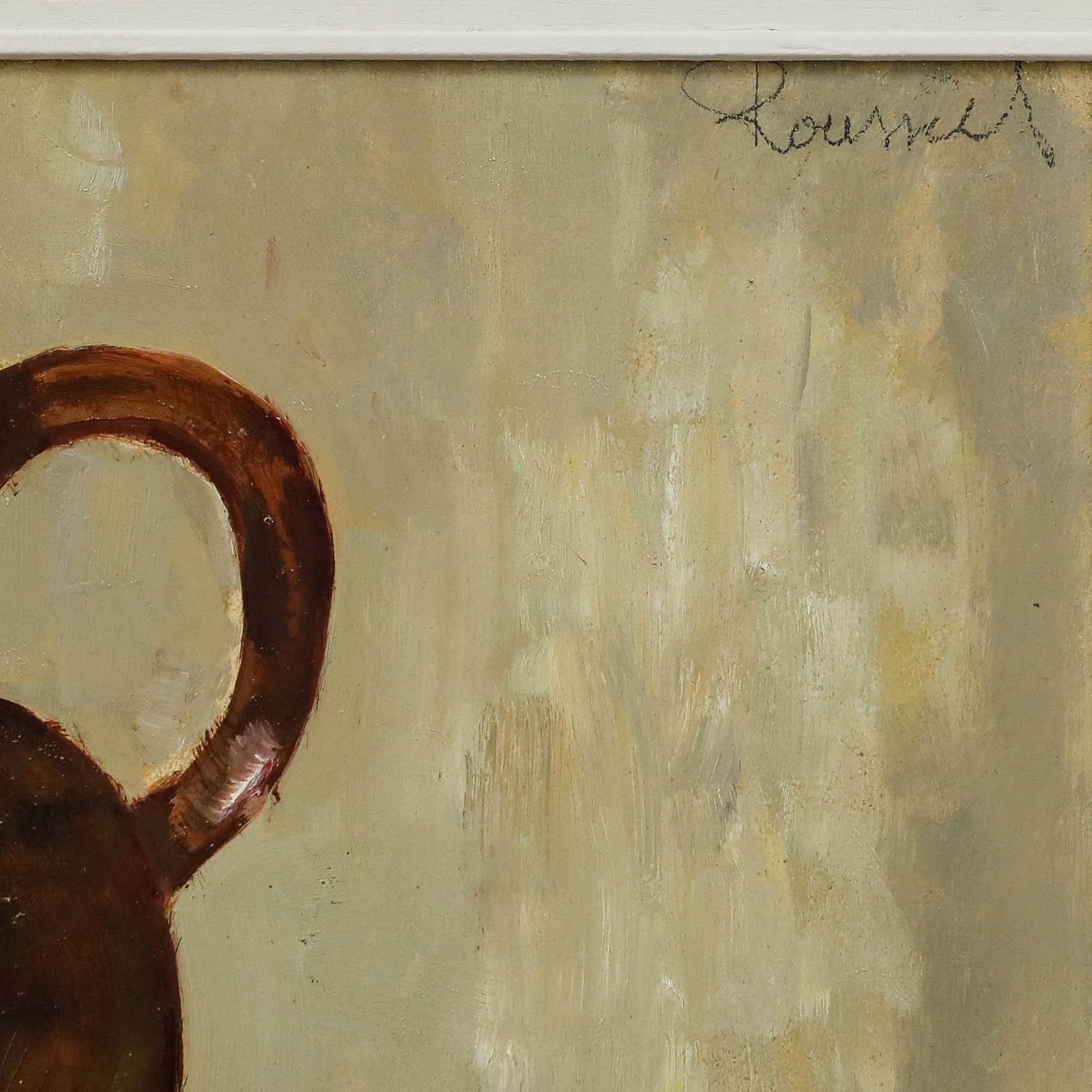L. Roussiel (1913 1963)   Mid 20th Century Oil, Still Life With Jug And Fish photo vinterior