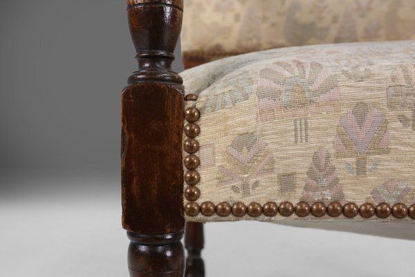 photo vinterior Antique Renaissance Throne Armchair In Carved Oak, France, 1850s