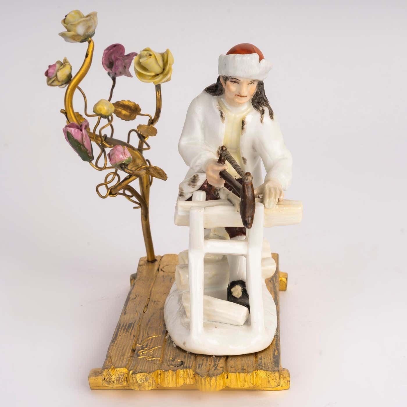 Meissen Porcelain Sculpture Depicting A Russian Peasant, 18th Century. photo for sale
