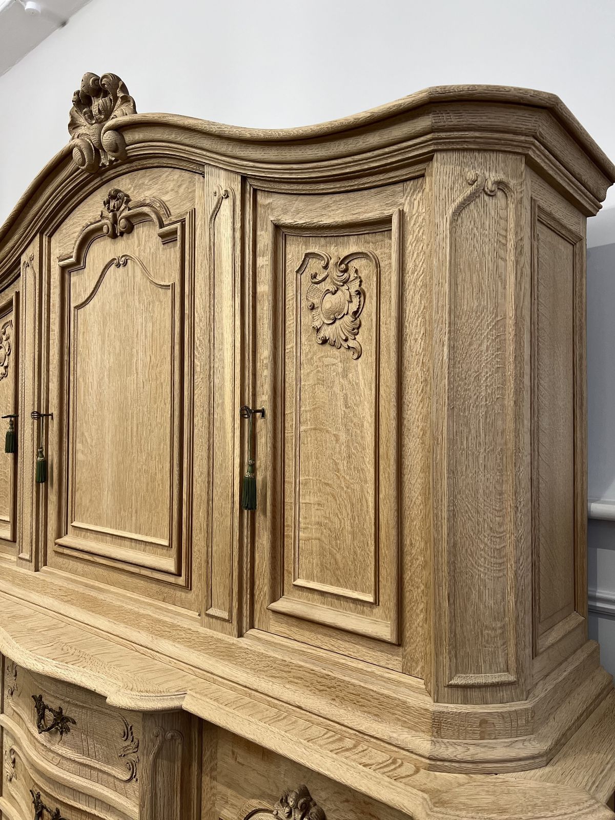 Large Antique Oak French Dresser Housekeepers Cupboard photo vintage