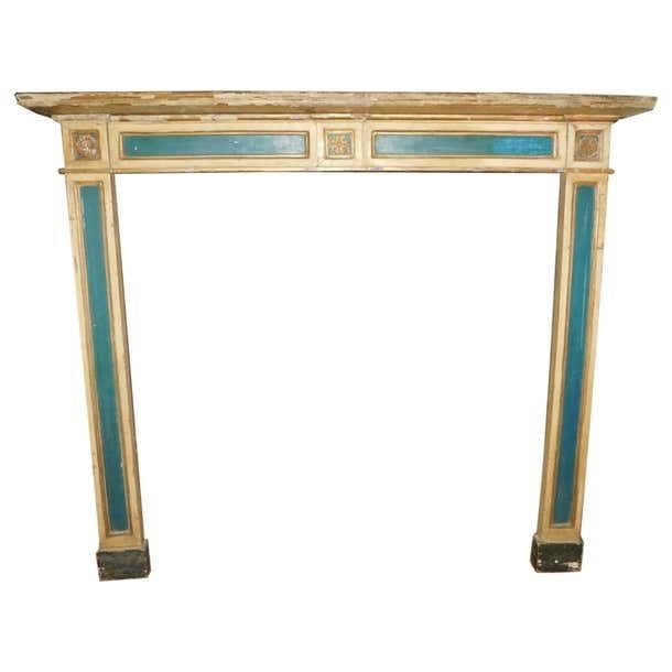Lacquered Wood Fireplace Frame, Italy