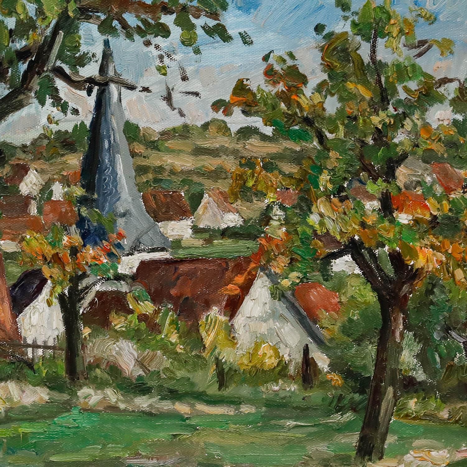 Sepp Vees (1908 1989)   Impressionist Mid 20th Century Oil, View Of Flacht photo Art