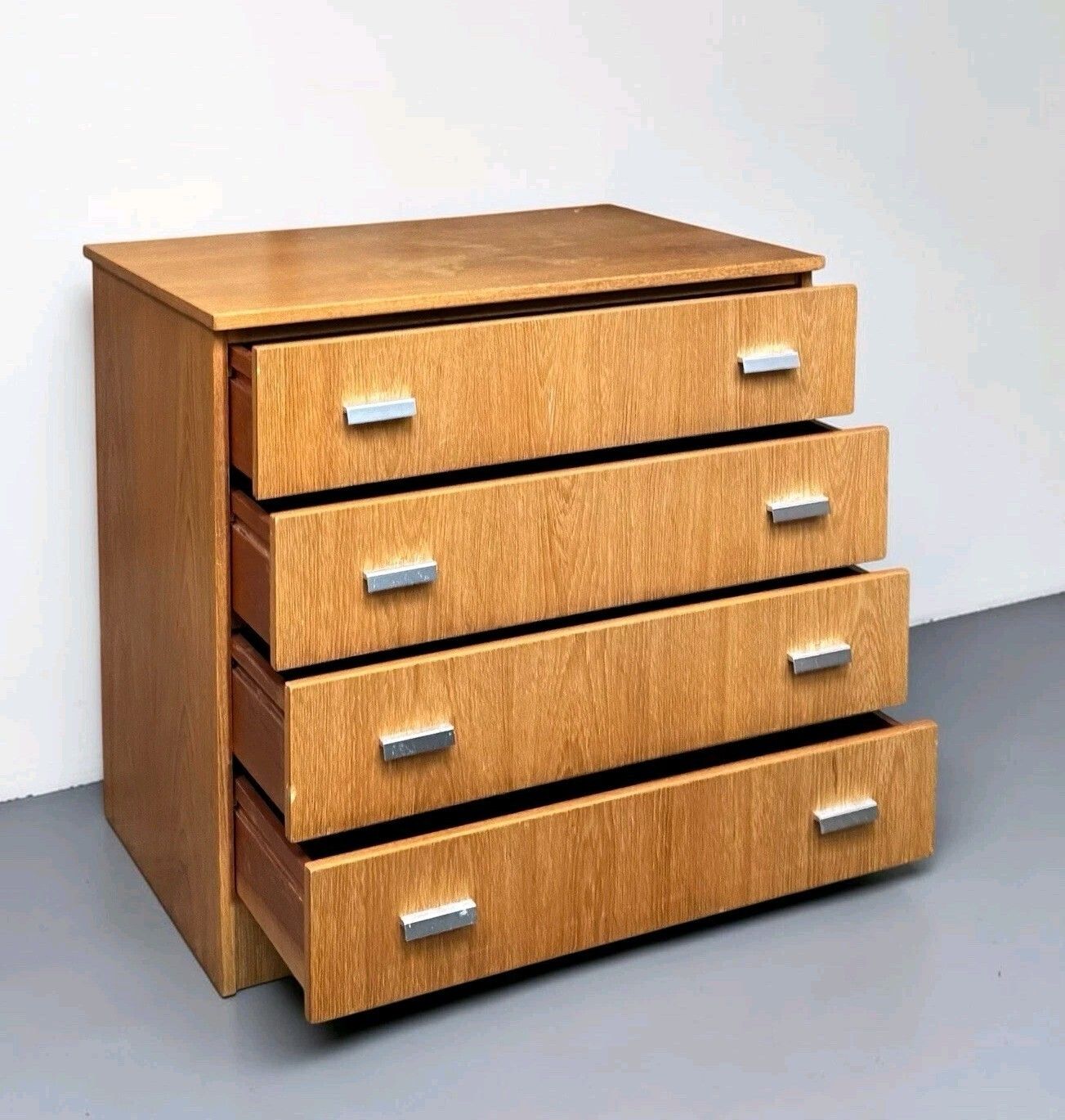 Stag John Sylvia Reid Fineline Teak Chest Of Drawers Mid Century C1950s Rare photo for sale