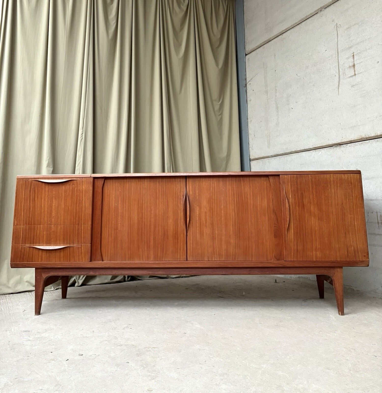 Vtg Mid Century Danish Large Teak Sideboard By Johannes Andersen Uldum R1144 photo for sale