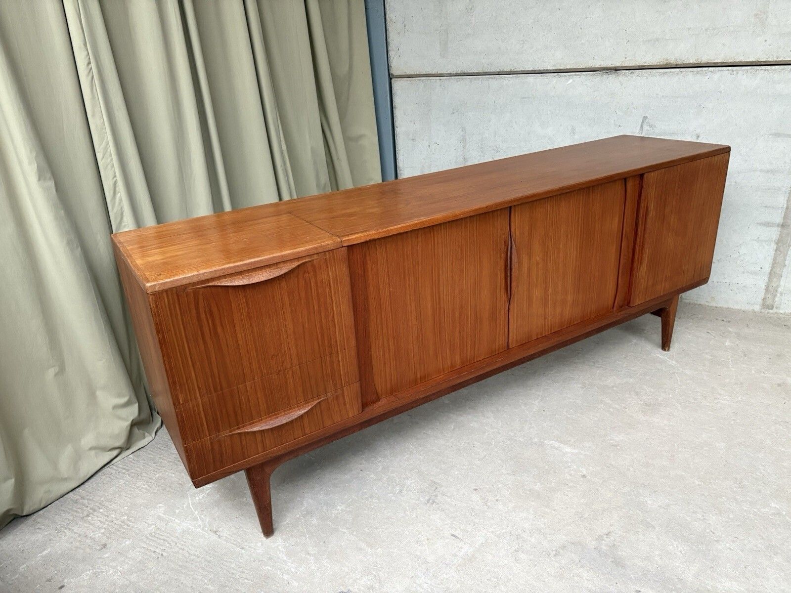 Vtg Mid Century Danish Large Teak Sideboard By Johannes Andersen Uldum R1144 photo buy