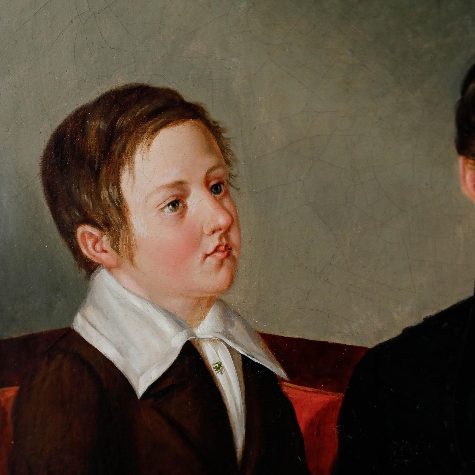 H. Mager   Biedermeier 1840 Oil, Father And His Sons photo Art