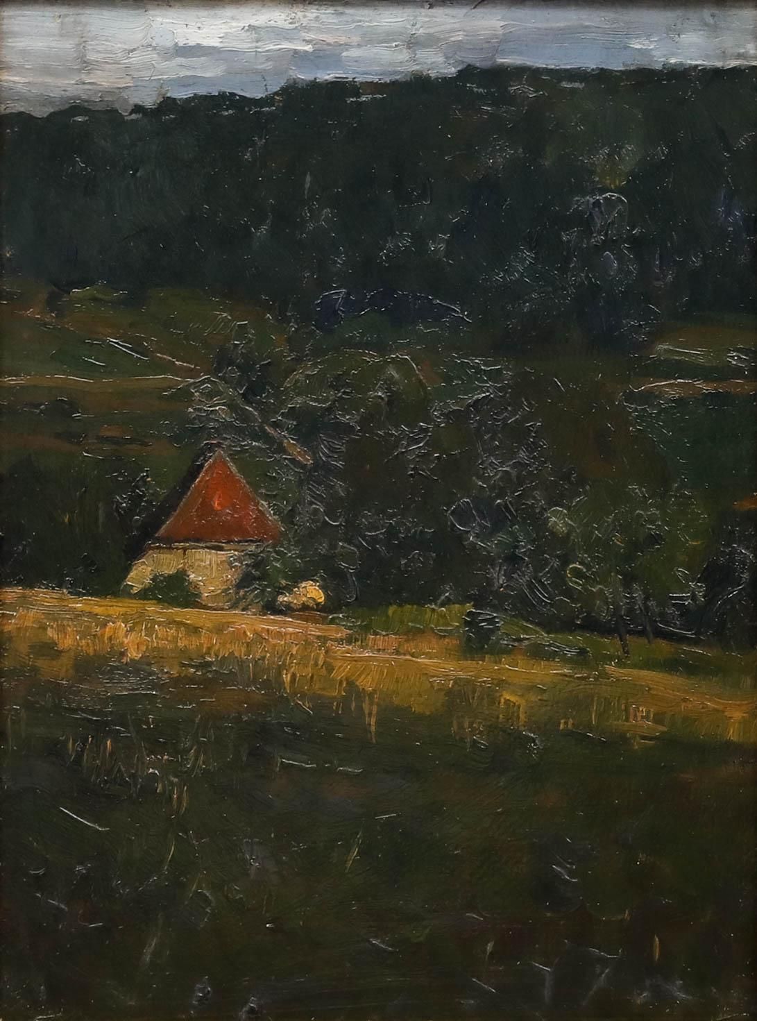 Attrib. Reinhold Schmidt (1861 1927)   Framed Oil, View Near Wildberg photo furniture
