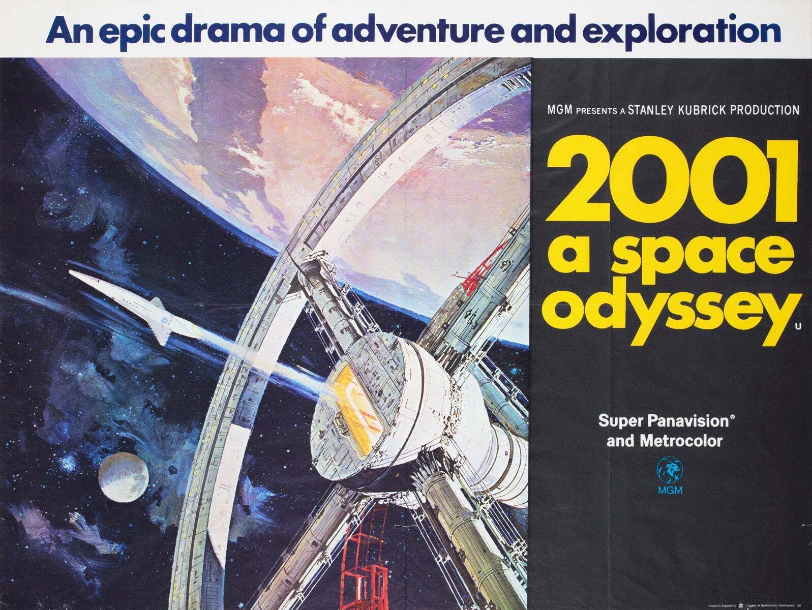 2001 A Space Odyssey 1968 Uk Quad Style A Film Poster, Bob Mccall