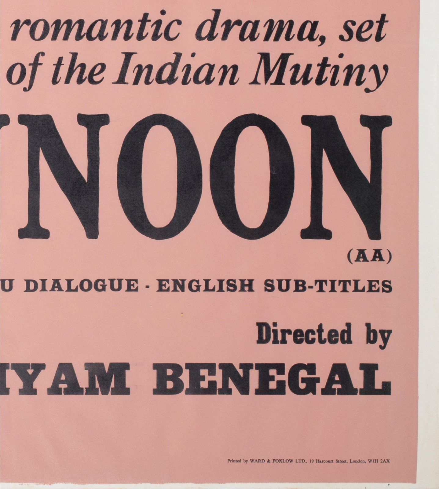 Junoon 1979 Uk Quad Academy Cinema Film Poster, Peter Strausfeld photo vintage