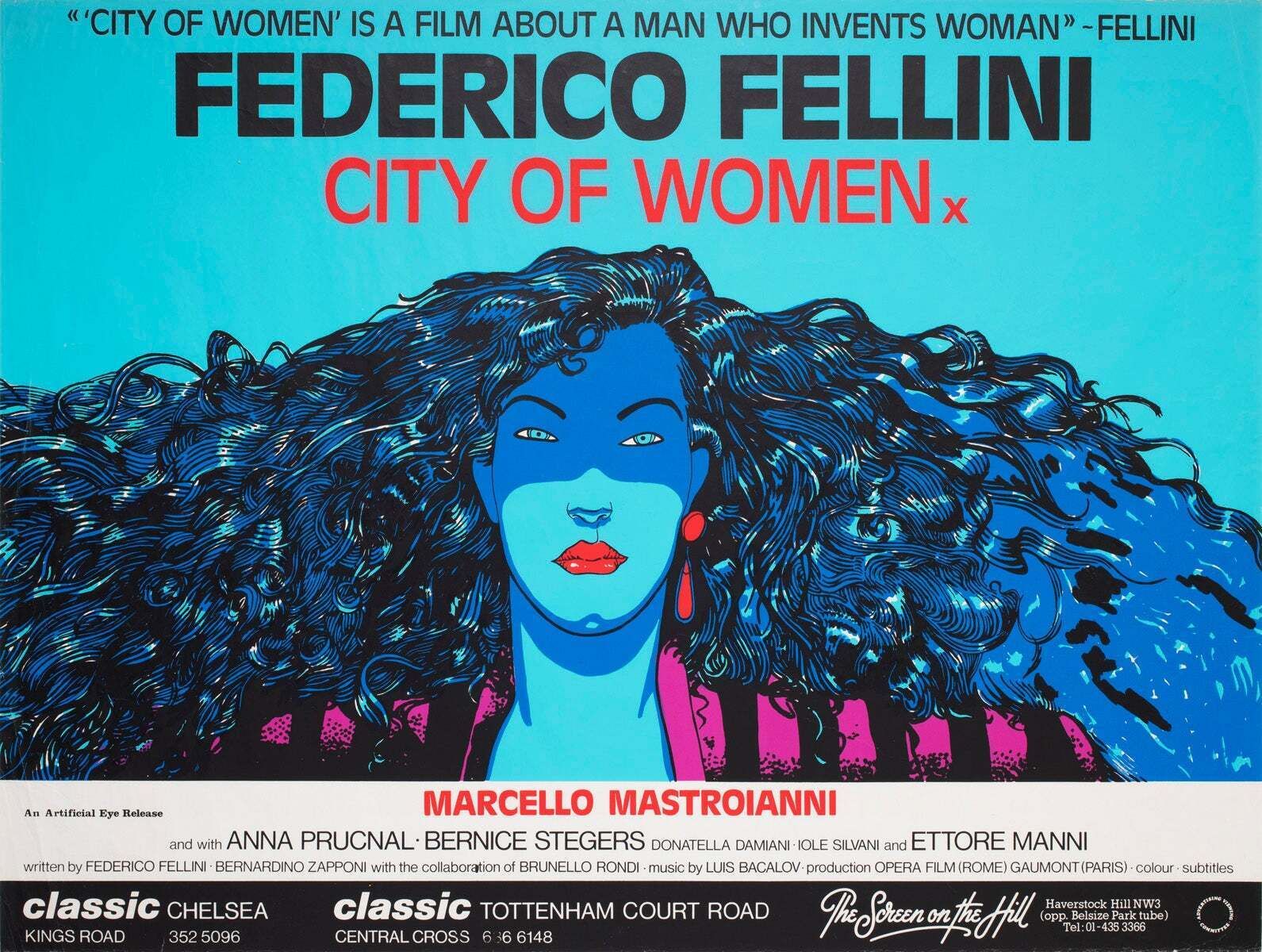 City Of Women (La Citta Delle Donne) 1980 Uk Quad Film Poster, Andrea Pazienza