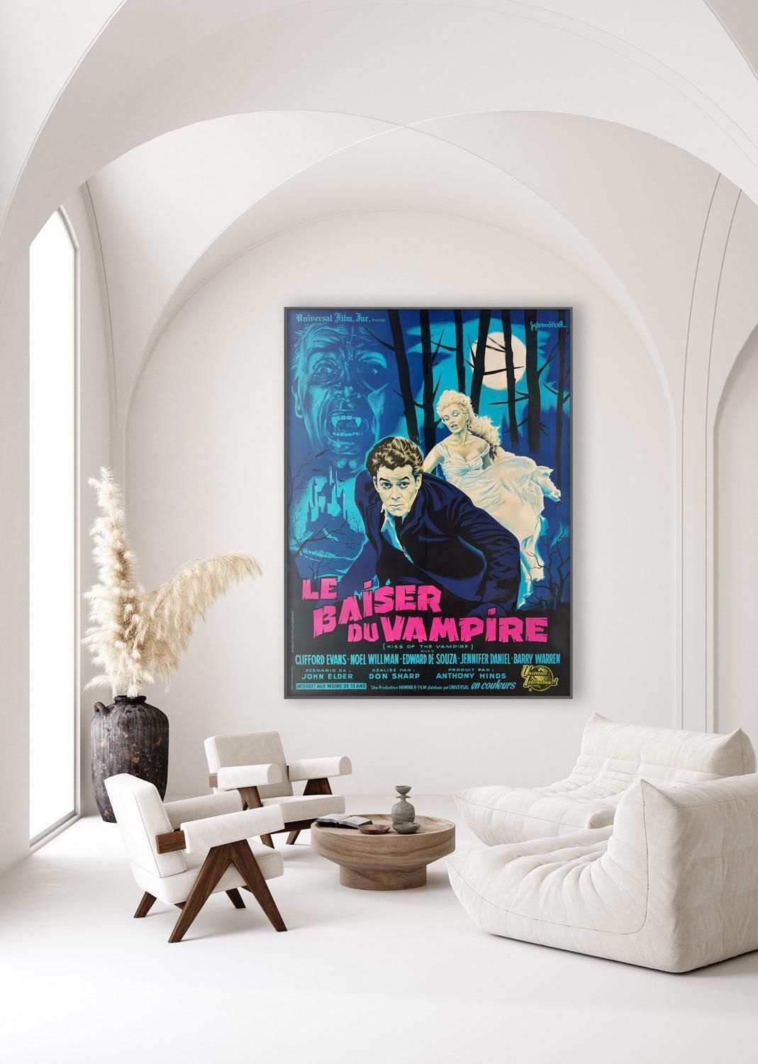 The Kiss Of The Vampire 1964 French Grande Film Poster, Guy Gerard Noel photo furniture