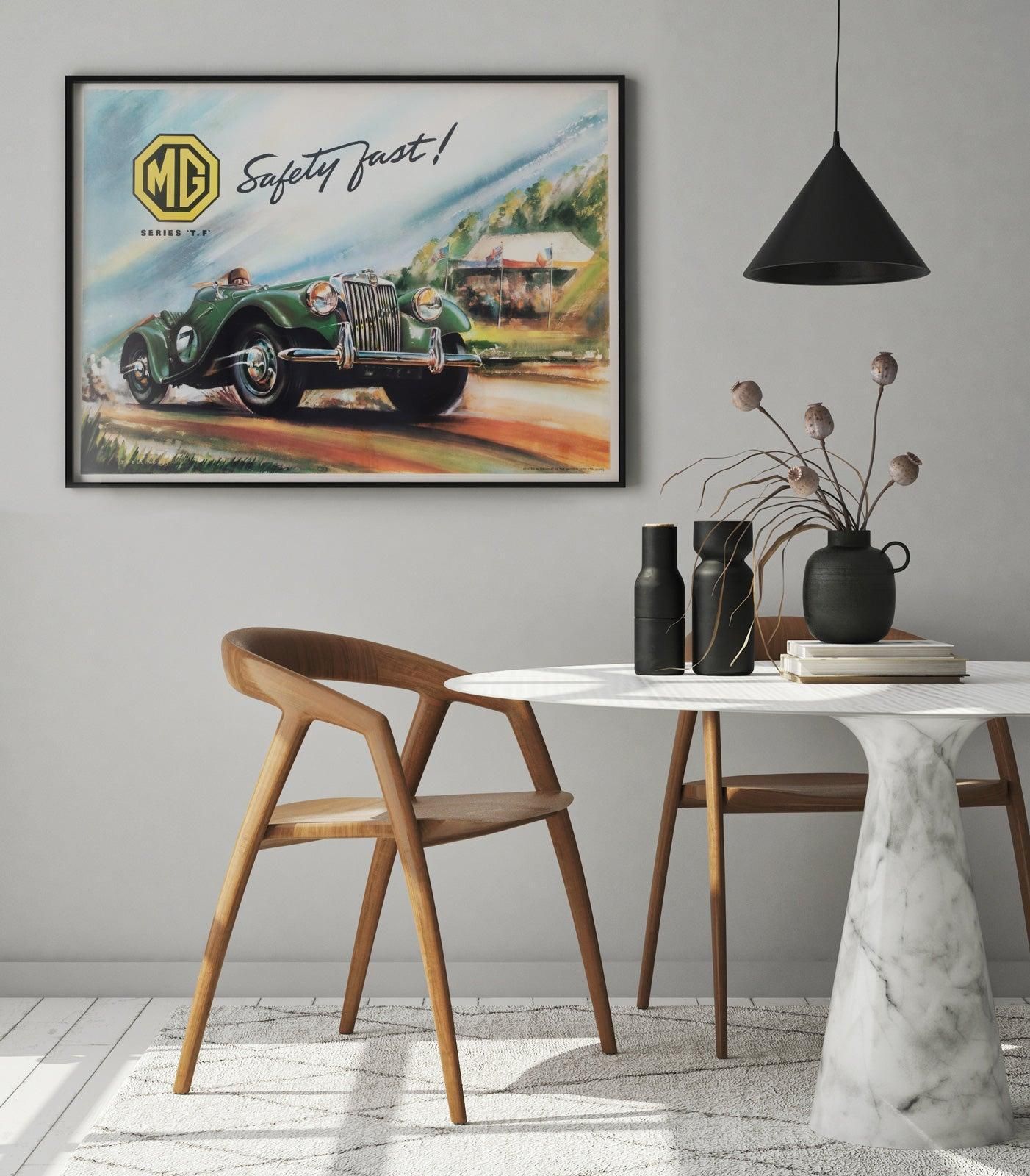 Mg Series T.F. Safety First 1953 British Poster, J. Pelling photo furniture