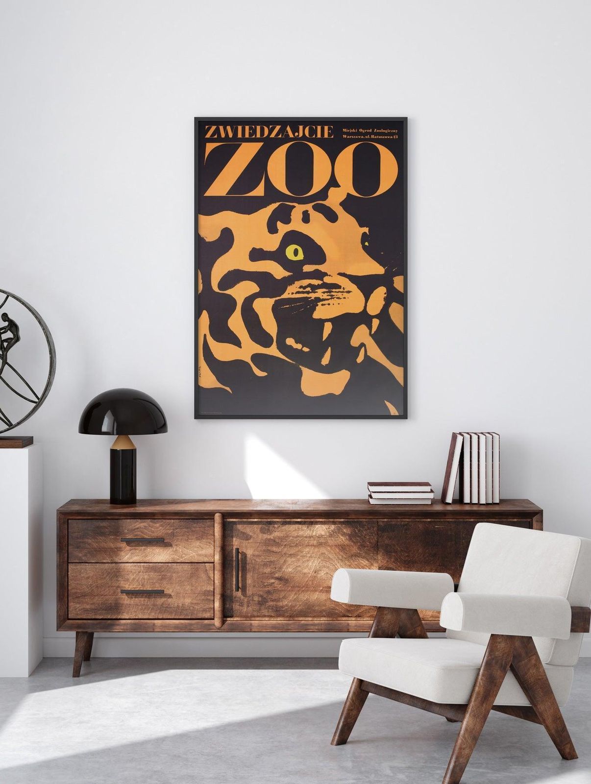 Tiger 1967 Polish Warsaw Zoo Poster, Waldemar Swierzy photo furniture
