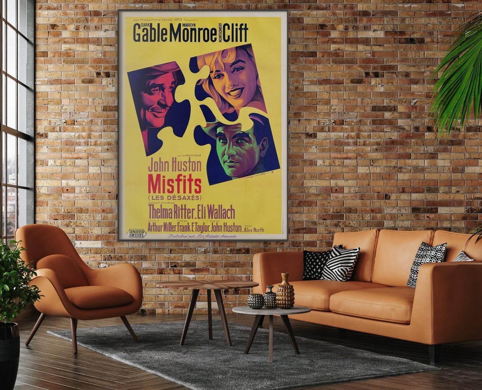 The Misfits 1961 French Grande Film Poster, Roger Soubie photo furniture