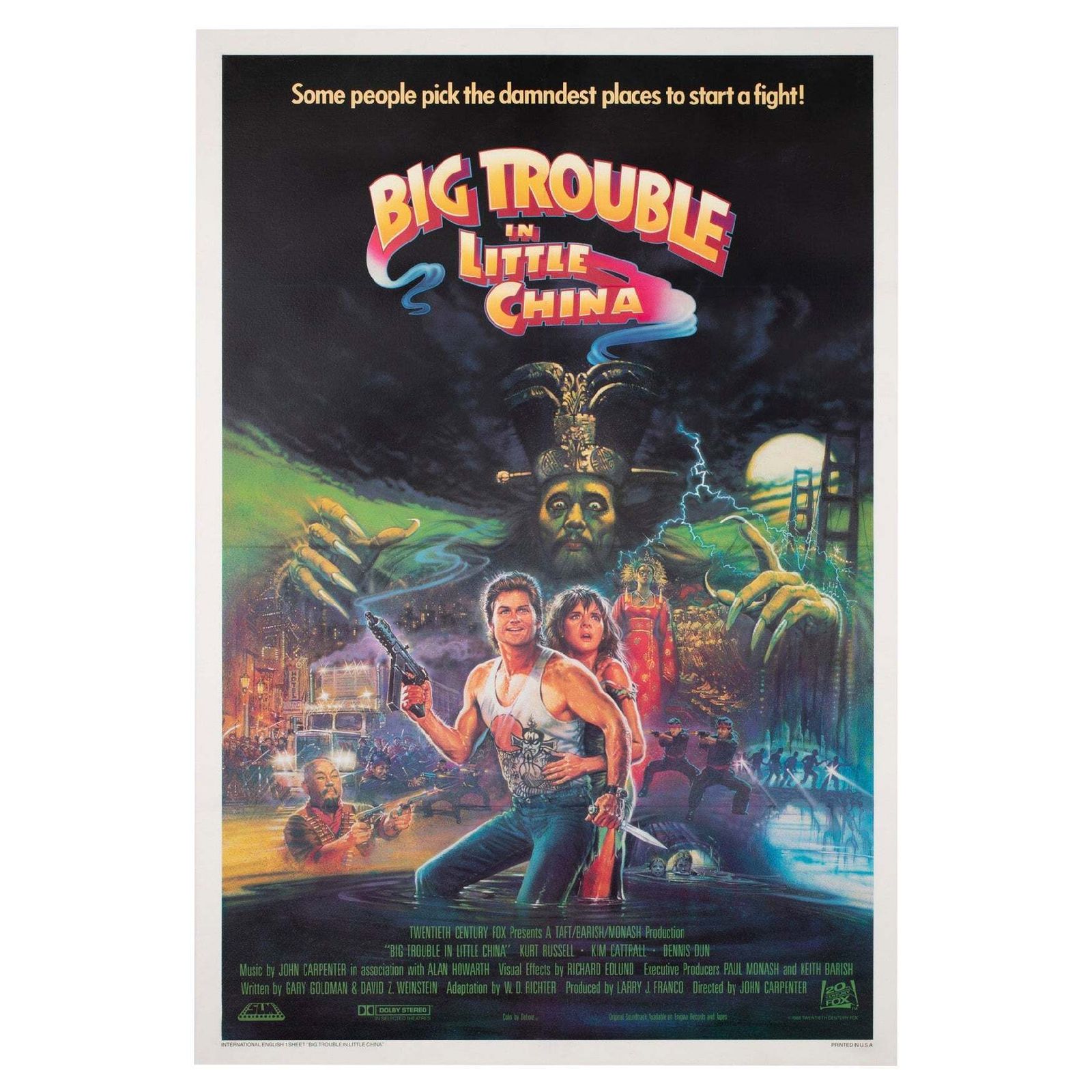 Big Trouble In Little China 1986 Us International 1 Sheet Film Poster, Bysouth