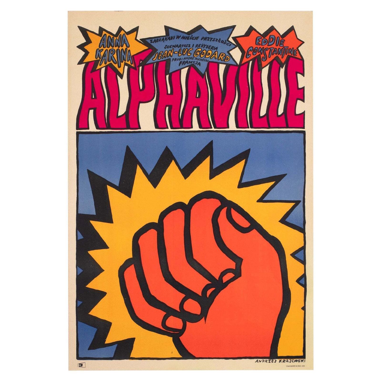 Alphaville 1965 Polish A1 Film Poster, Andrzej Krajewski