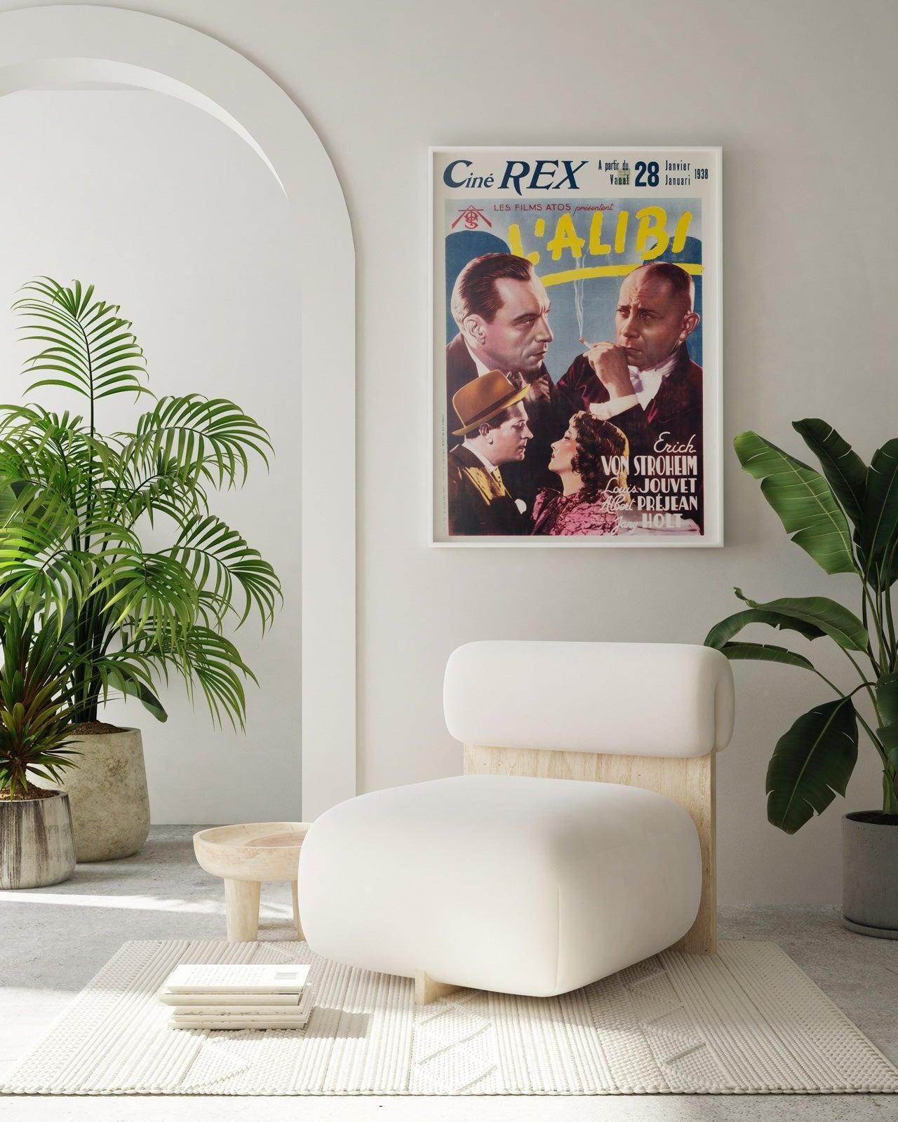 L'alibi 1938 Belgian Film Poster photo furniture