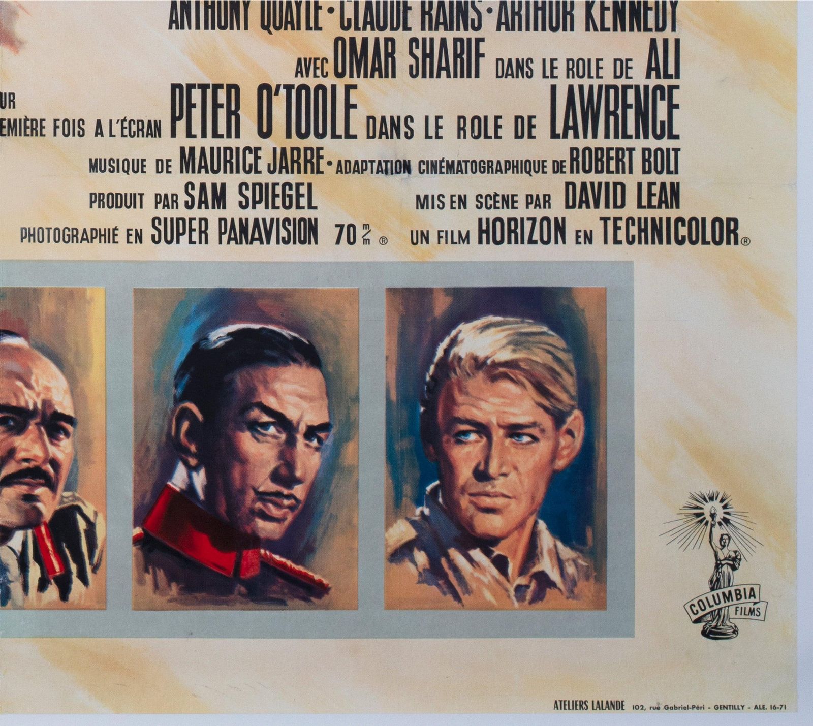 Lawrence Of Arabia 1963 French Grande Film Poster photo vintage