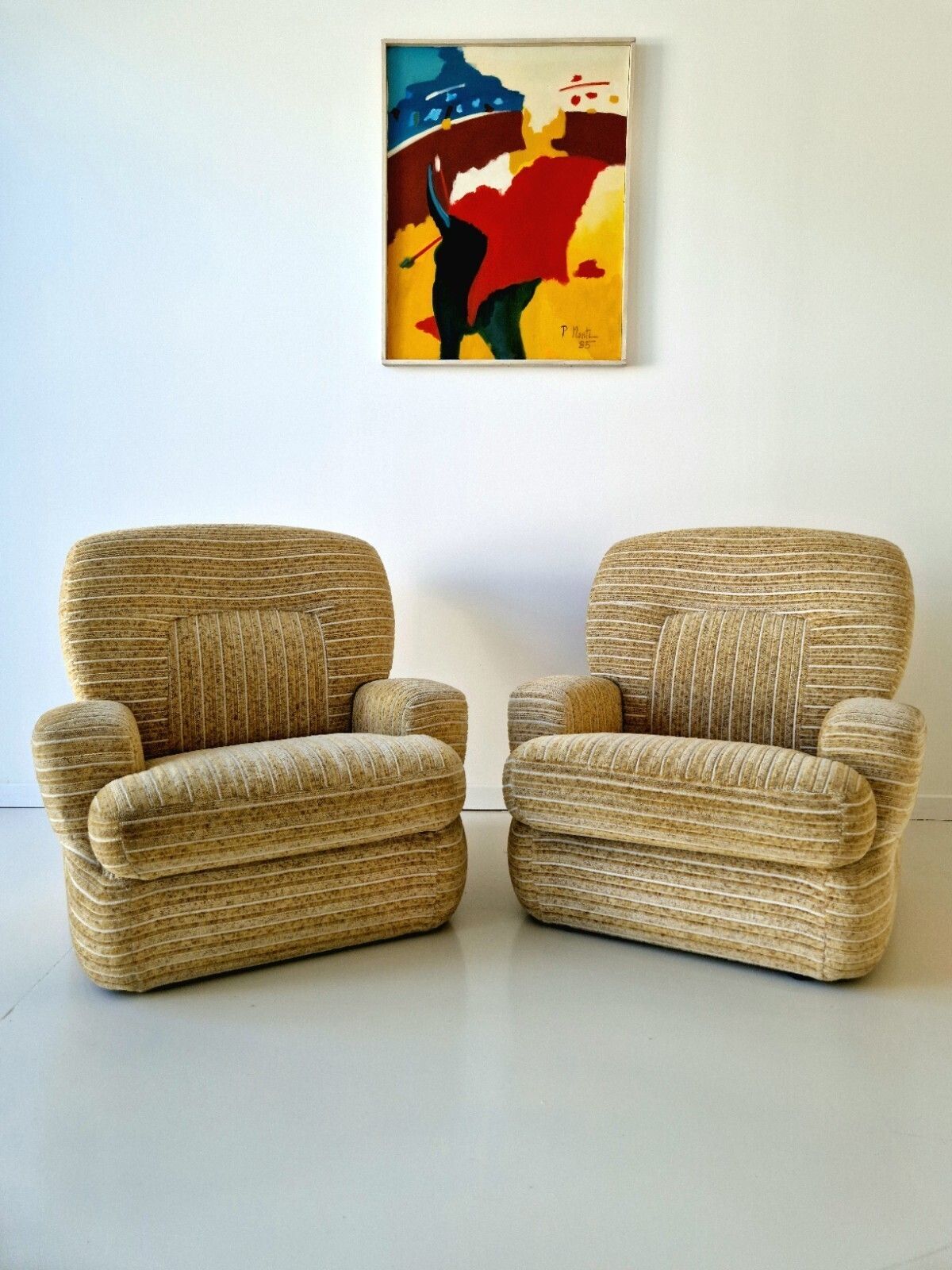 Pair Of Post Modern Italian Club Armchairs 1970s Saporiti photo for sale