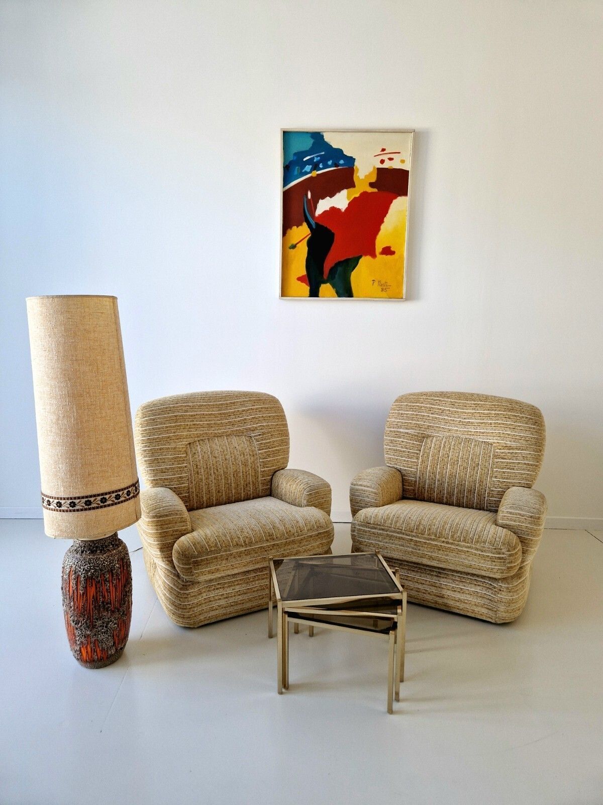 Furniture Pair Of Post Modern Italian Club Armchairs 1970s Saporiti photo