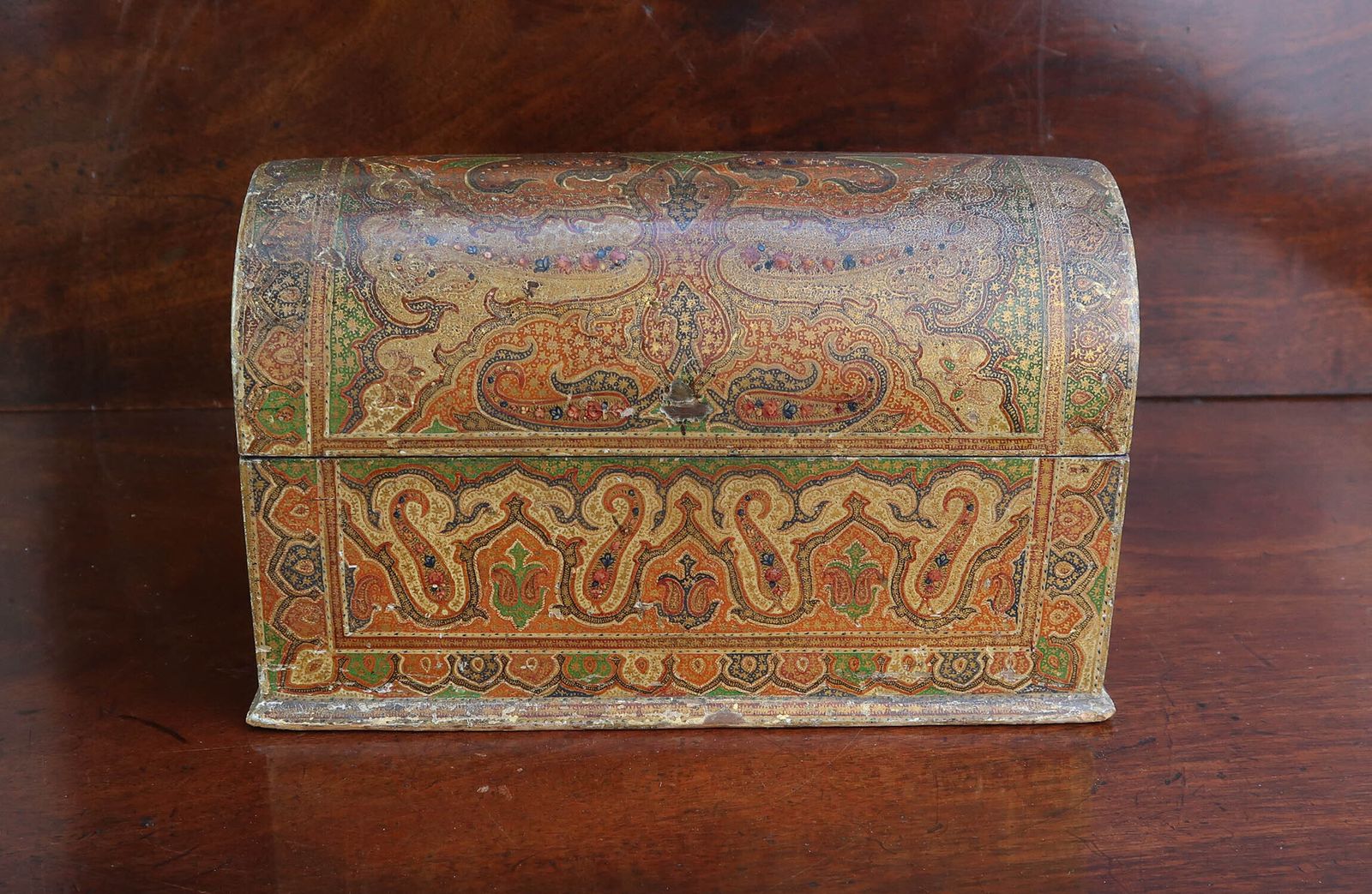 photo furniture Antique Kashmiri Dome Topped Stationary Box. Late 19th Century