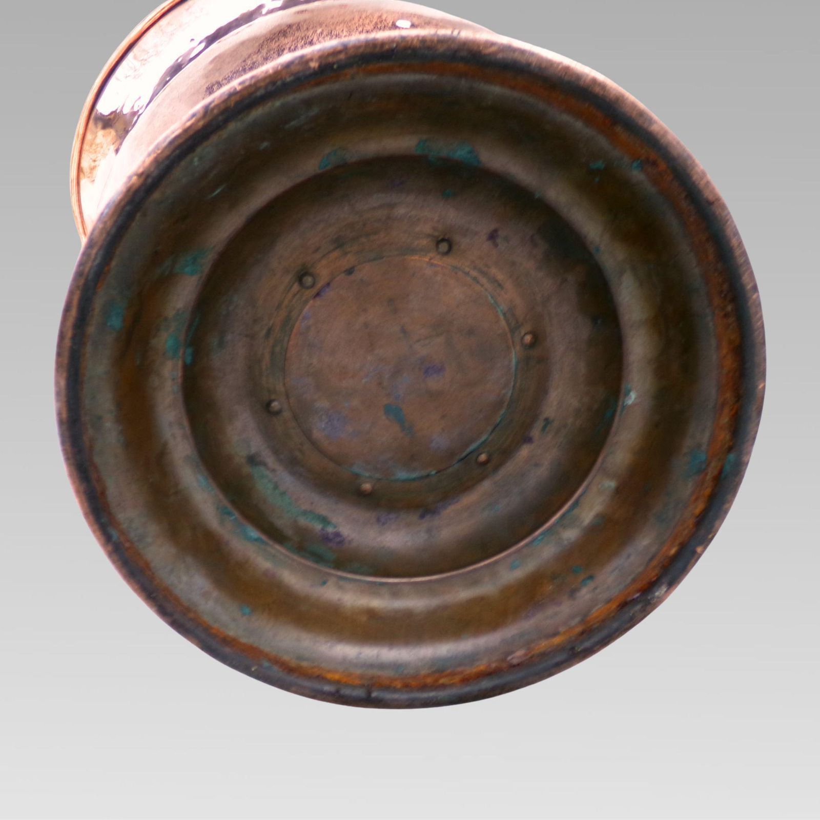 Home Fixtures Fabulous Large Antique 19th Century Copper Brass Coal Bucket Helmet Scuttle W/ Handle photo