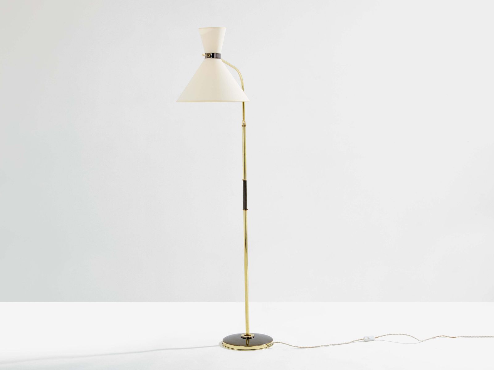Lampadaire Maison Lunel Diabolo en laiton et métal gun, années 1950 photo buy