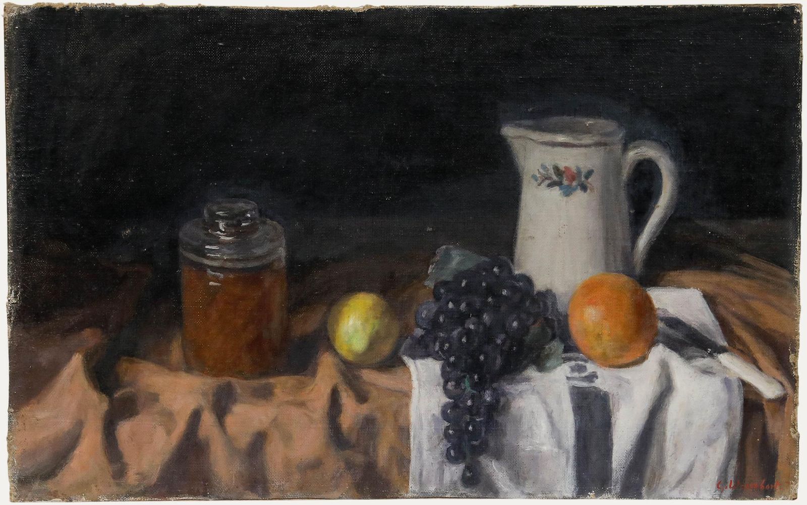 George Weissbort (1928 2013)   1970 Oil, Jars And Fruit On Cloth