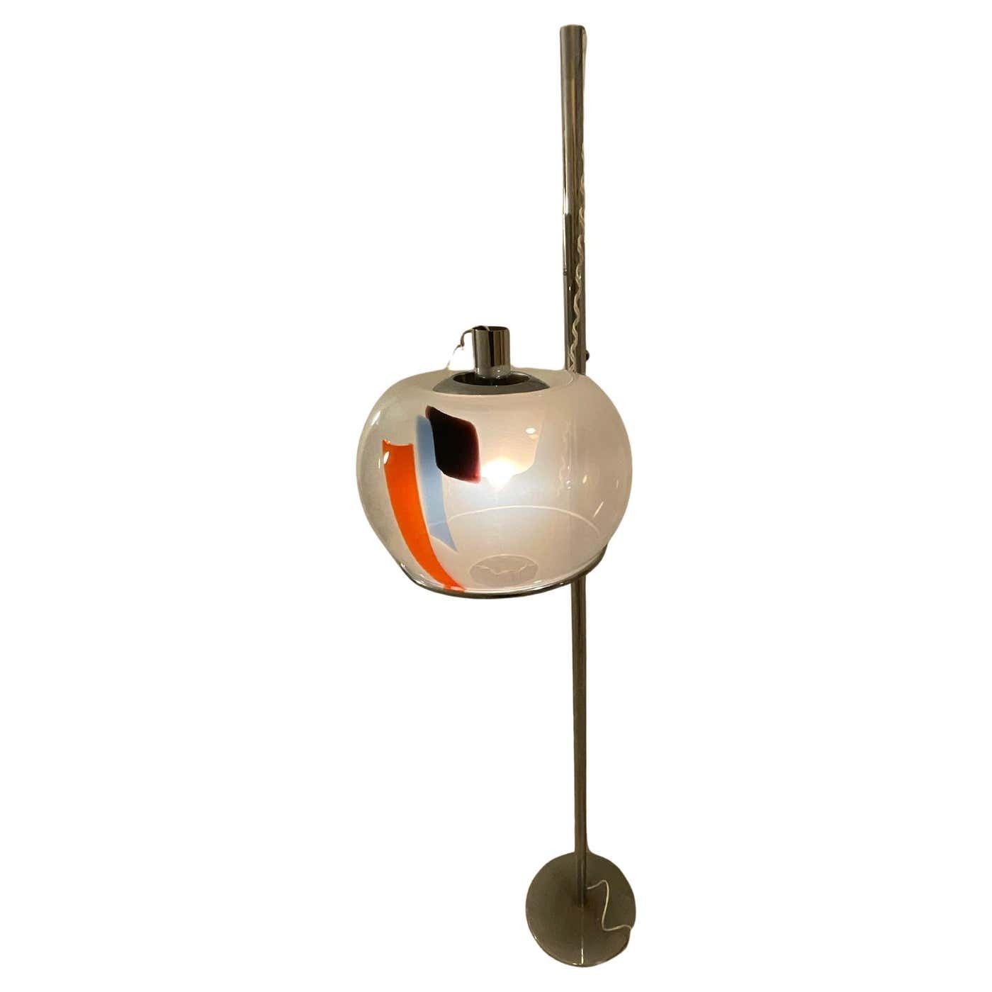 Carlo Nason   Floor Lamp With Blown Murano Glass   Italy 1970